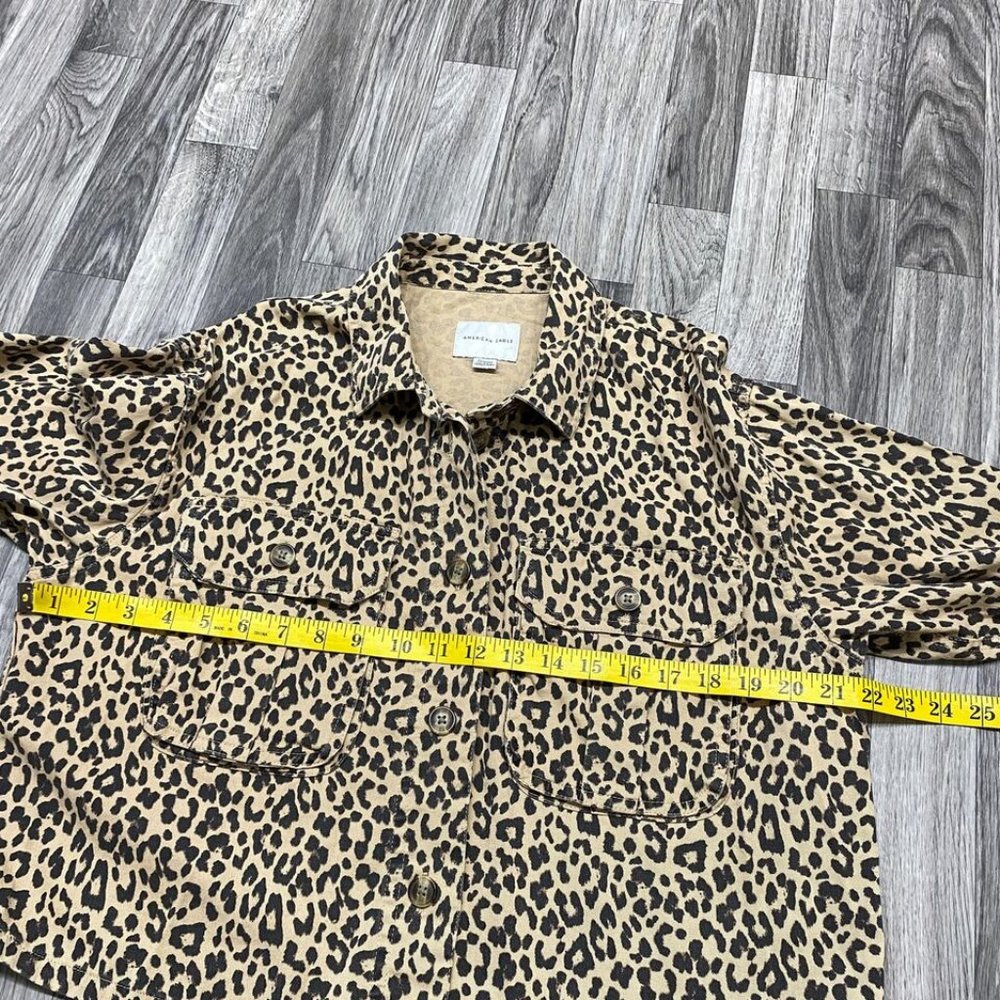 American Eagle Button Up Front Tan Leopard Print … - image 8